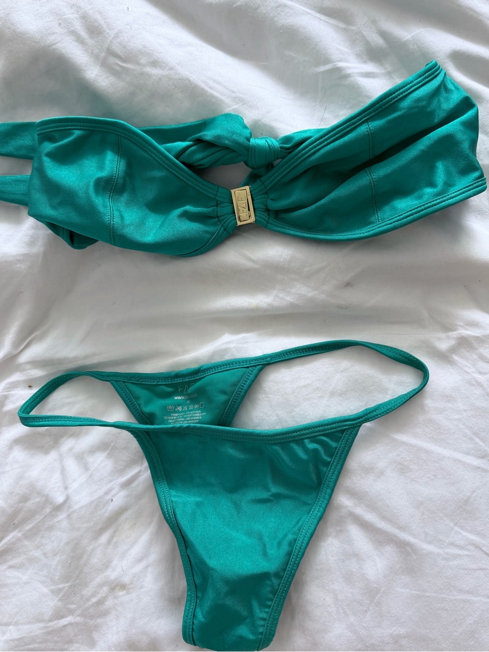 Women’s Teal Bandeau Bikini Set - Teal